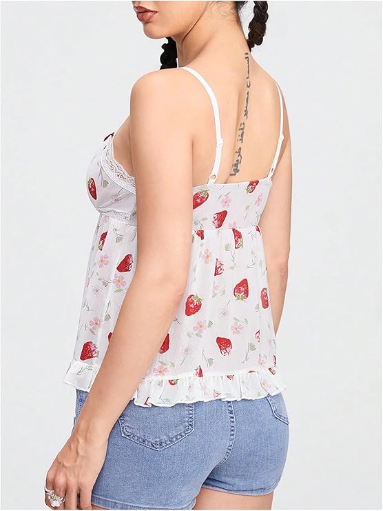 トップス Msize MEDI RACHEL FLUFFY ART CAMISOLE Ameri Vintage/MEDI RACHEL FLUFFY ART CAMISOLE(02410440710